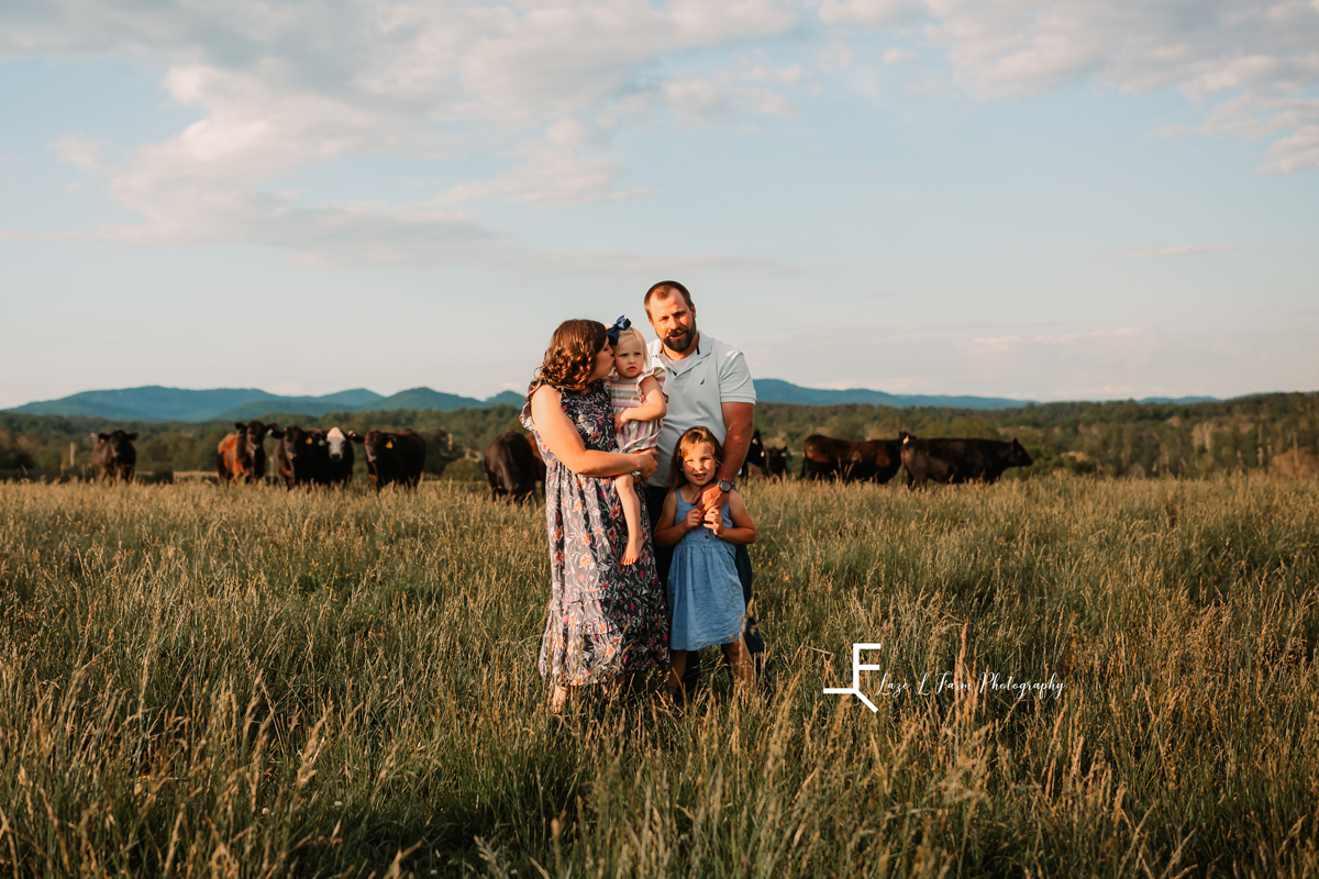 Laze L Farm Photography | Family Photographer | Taylorsville NC | family candid posing in the field