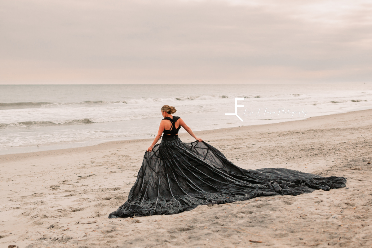 Laze L Farm Photography | Parachute Dress | Emerald Isle NC | walking away on the beach