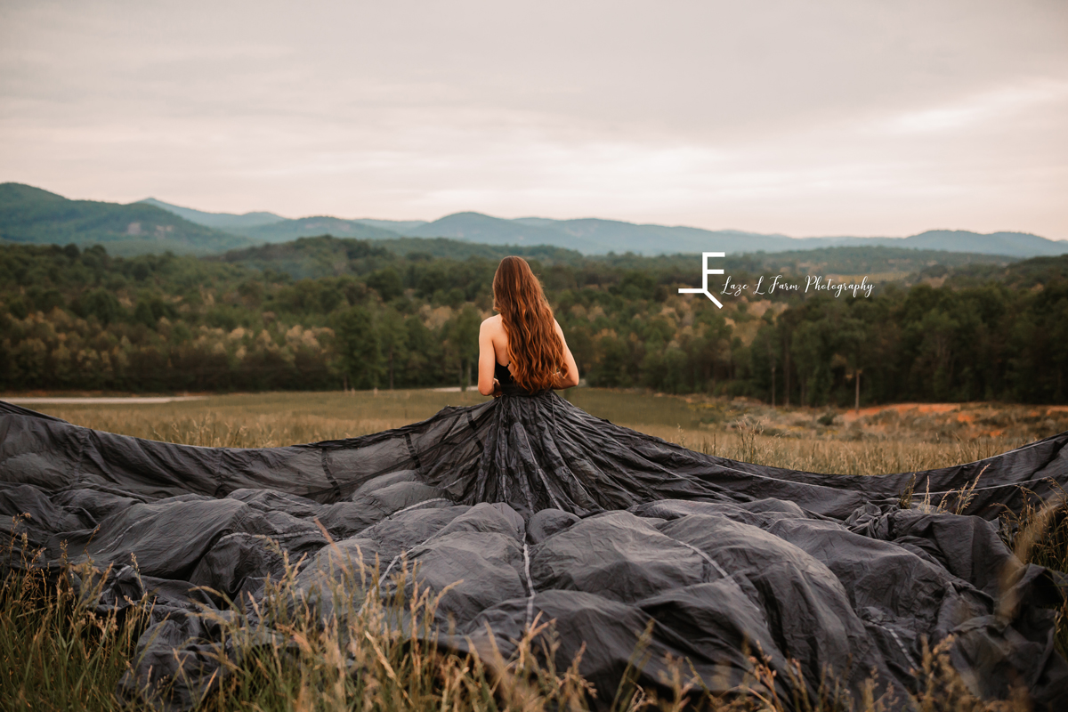 Laze L Farm Photography | Parachute Dress | Taylor Made Farms - Taylorsville NC | flowing the parachute dress walking away