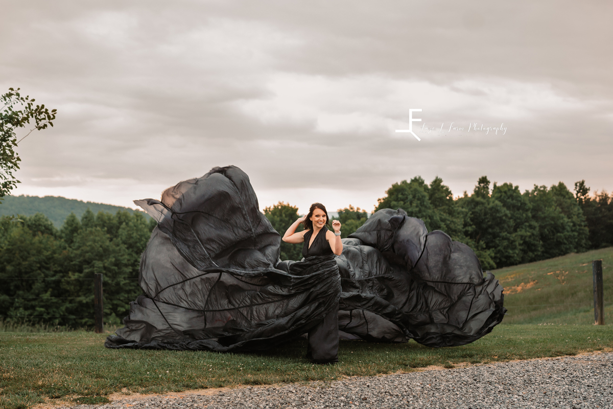 Laze L Farm Photography | Parachute Dress | Taylor Made Farms - Taylorsville NC | flowing front of the parachute dress