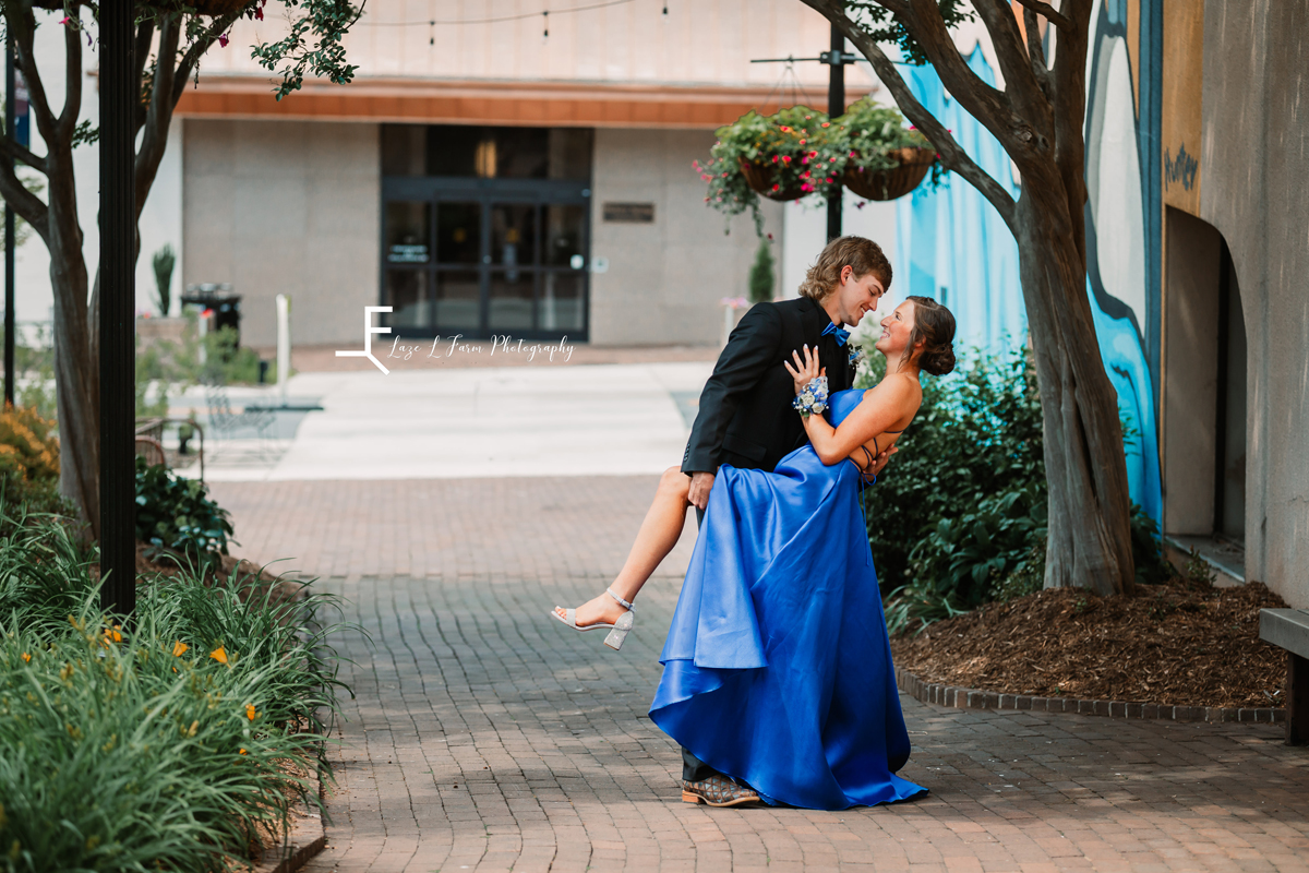  Laze L Farm Photography | Prom 2021 | Hickory NC | chase dipping reece in her dress