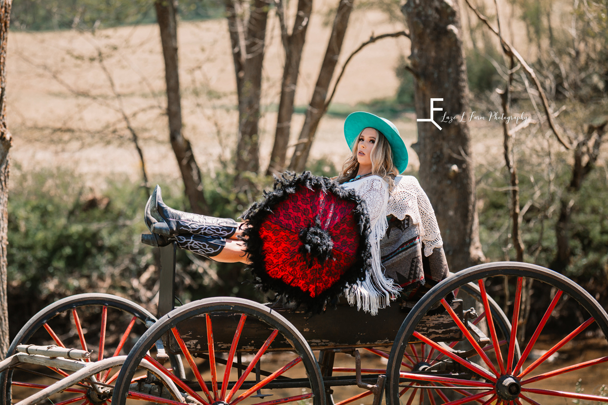 Laze L Farm Photography | Western Lifestyle Photoshoot | Wytheville Va | twirling umbrella in a carriage