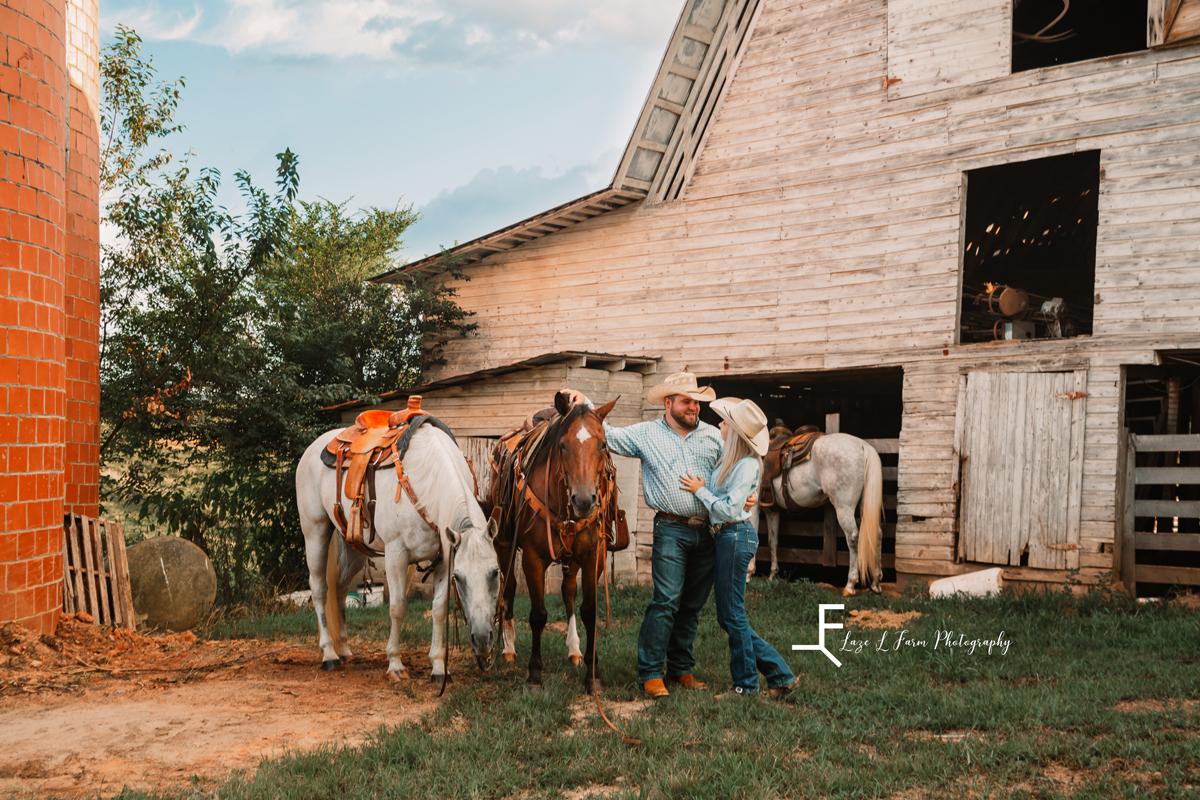 Laze L Farm Photography | Cowboy Couple | Taylorsville NC | Couple with horses