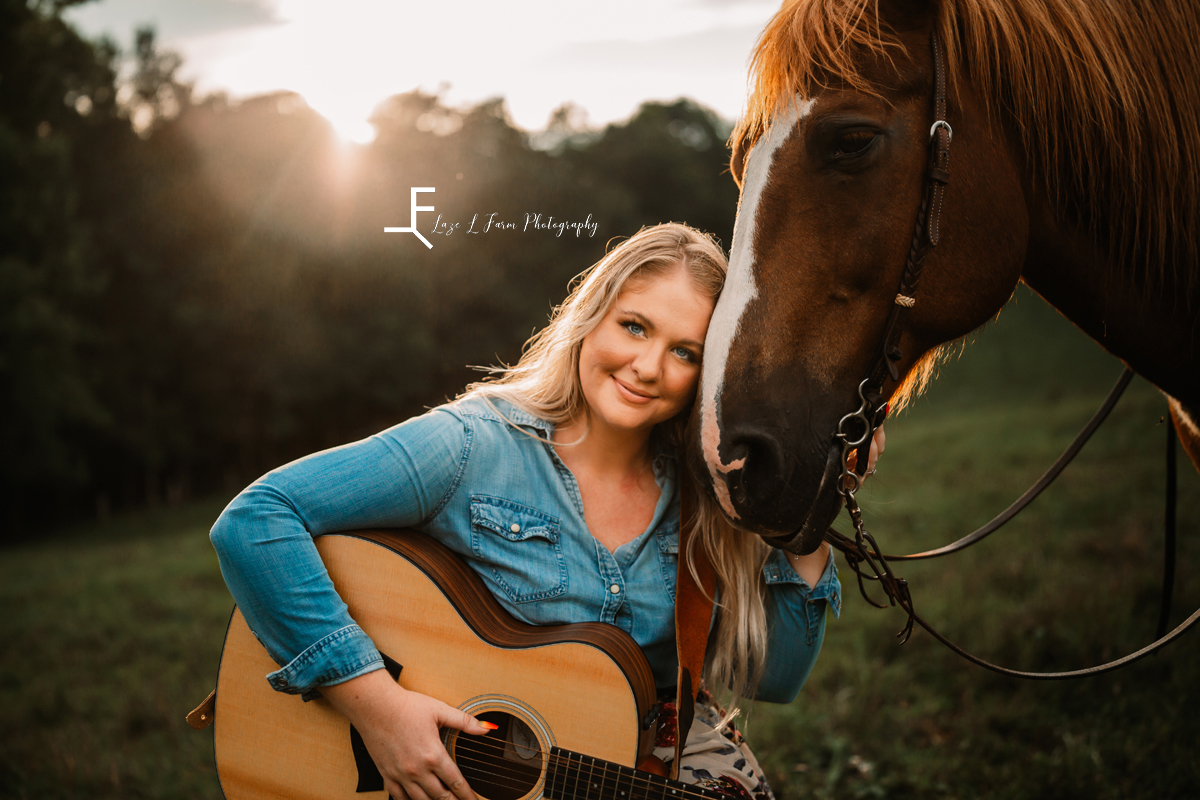 girl with horse and guitar