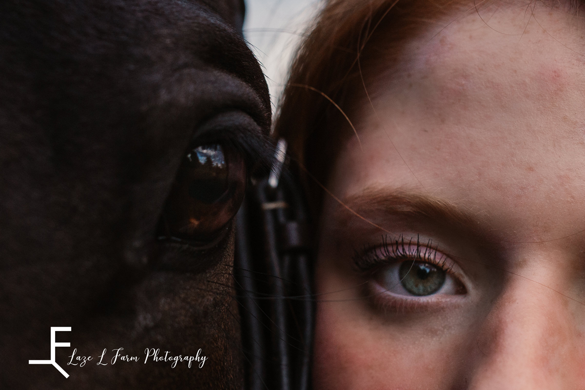Laze L Farm Photography | Farm Session | Waxhaw NC | daughter and horse's eyes