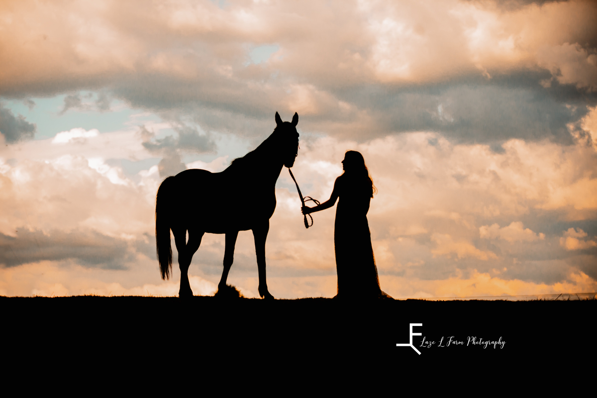 Laze L Farm Photography | Farm Session | Waxhaw NC | sunset photo of daughter with horse
