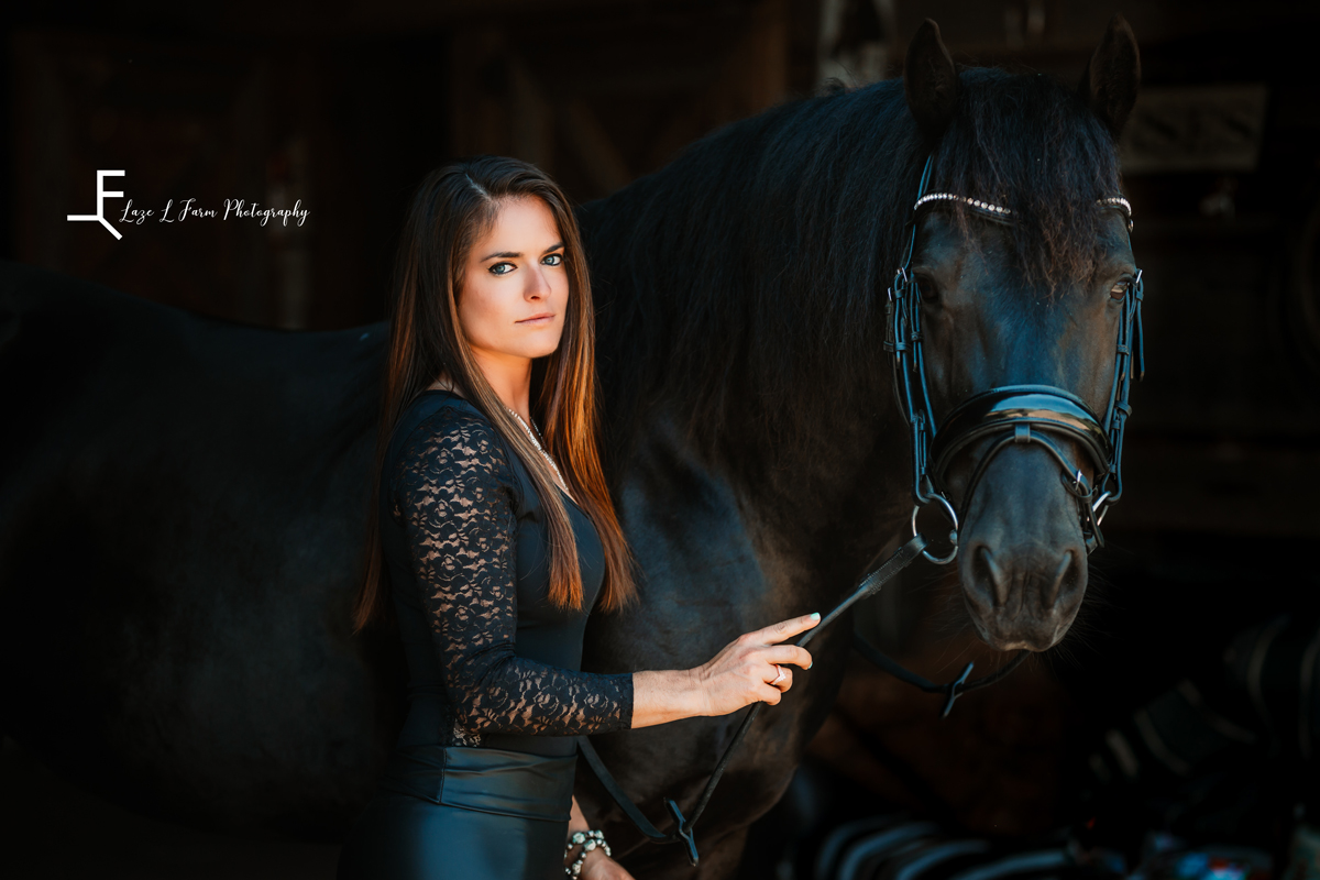 Laze L Farm Photography | Magical Equine Photoshoot | Hamptonville NC | posed looking at the camera standing next to horse