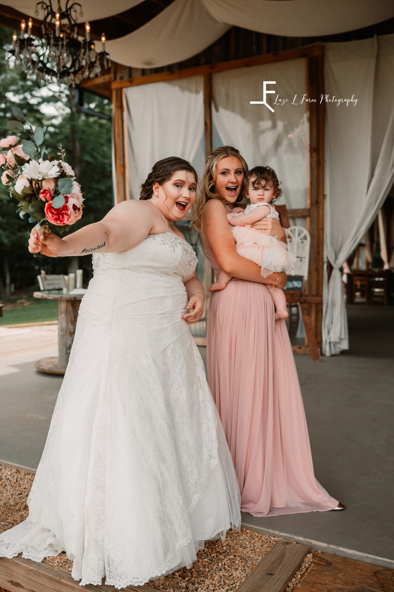 Laze L Farm Photography | Spring Wedding | Amity Creek Farms - Dudley Shoals NC | bride and bridesmaid