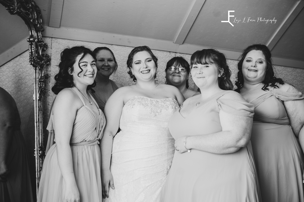 Laze L Farm Photography | Spring Wedding | Amity Creek Farms - Dudley Shoals NC | group photo of bride and bridesmaids
