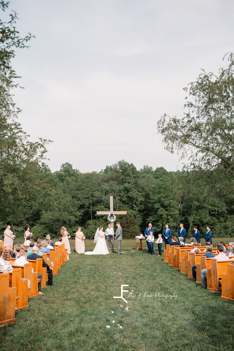 Laze L Farm Photography | Spring Wedding | Amity Creek Farms - Dudley Shoals NC | standing at the alter