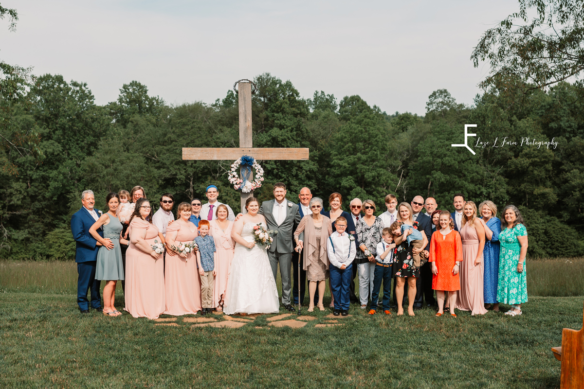 Laze L Farm Photography | Spring Wedding | Amity Creek Farms - Dudley Shoals NC | family photo at the alter