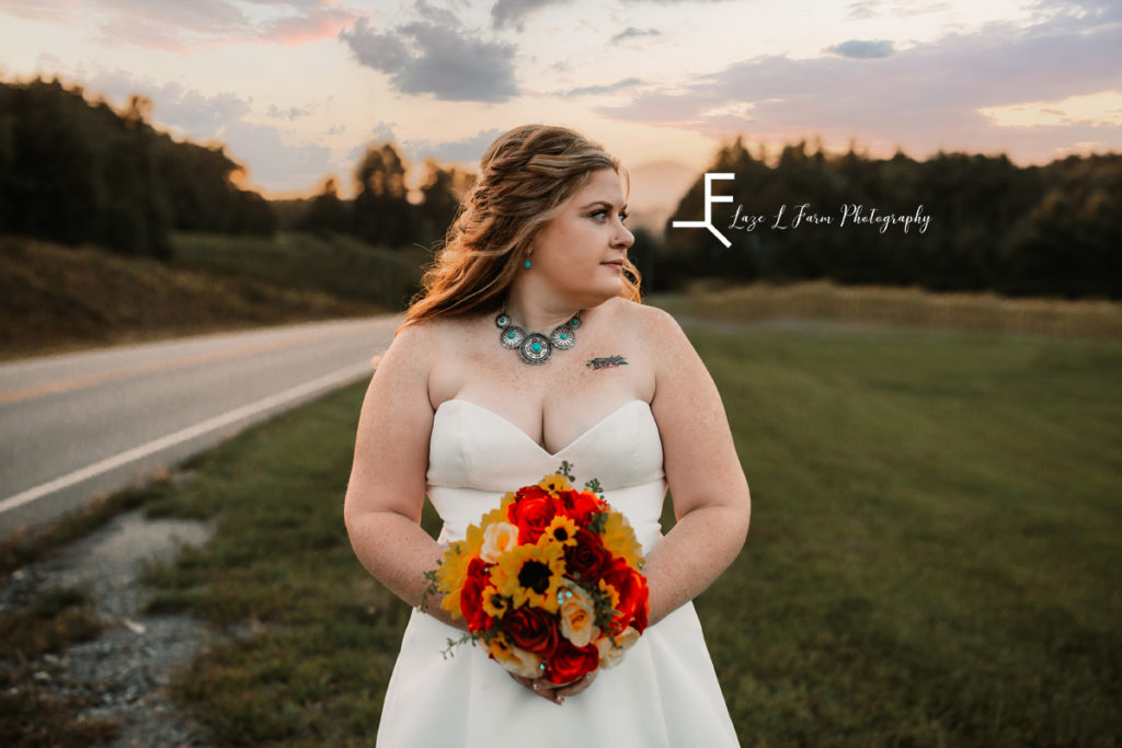 bride at sunset