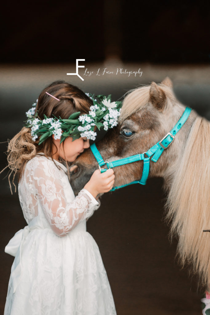 princess with pony in flower crown