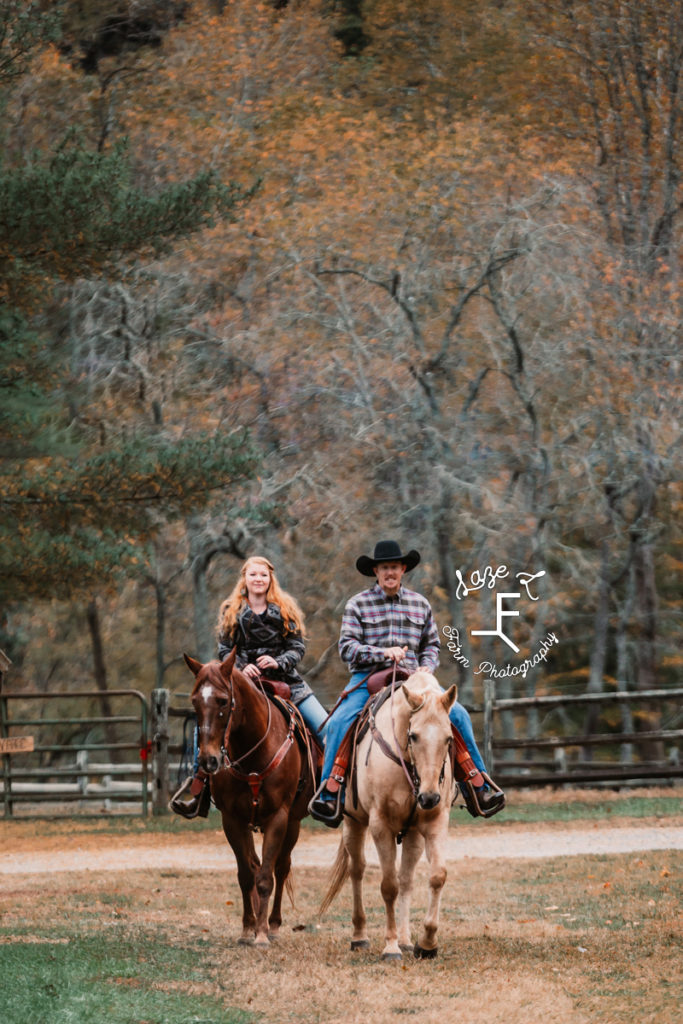 western couple riding
