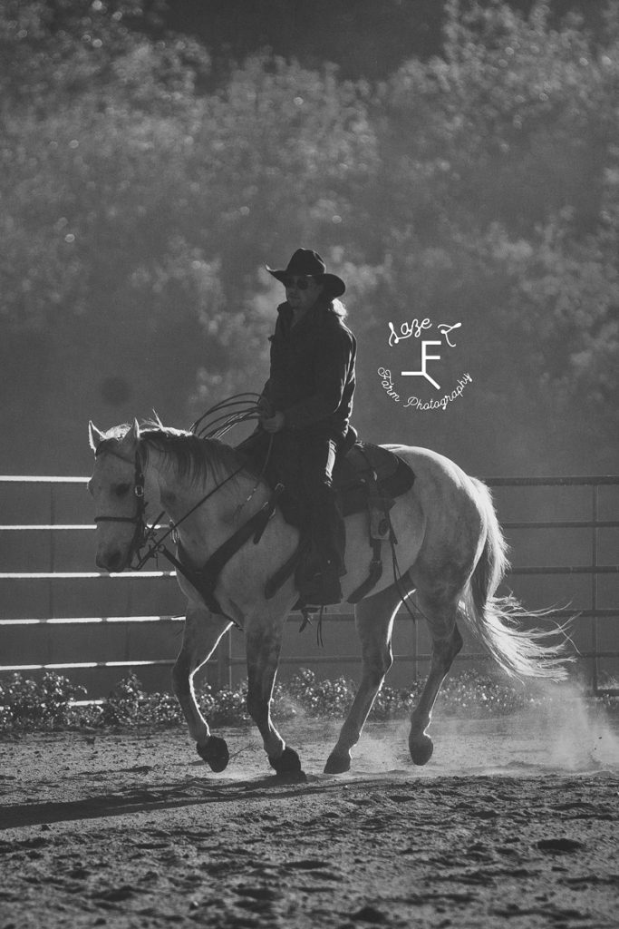 black and white cowboy