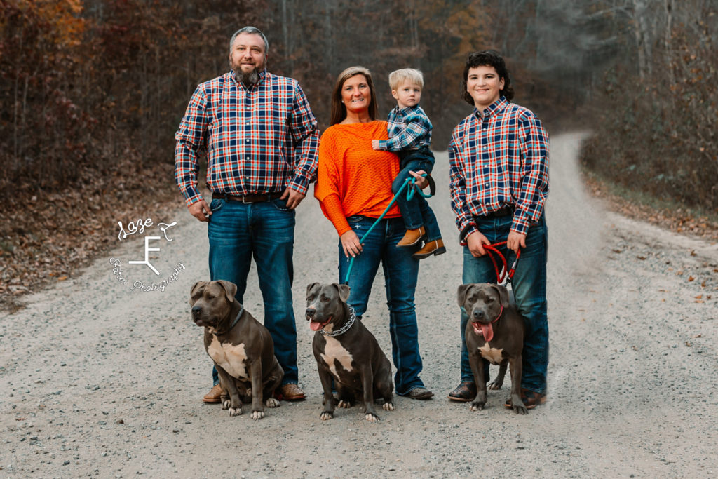 Mom, Dad, 2 brothers and 3 dogs