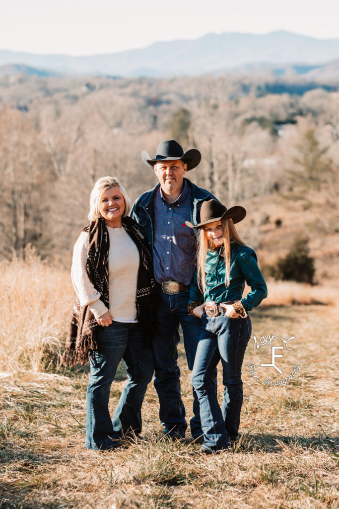 parents with little cowgirl