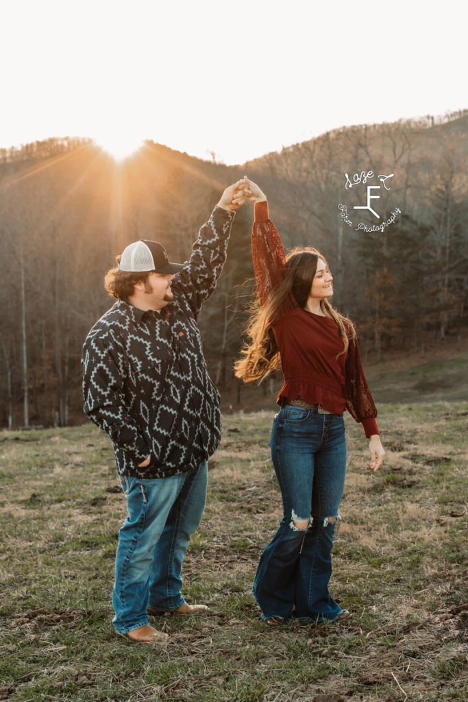 western couple dancing