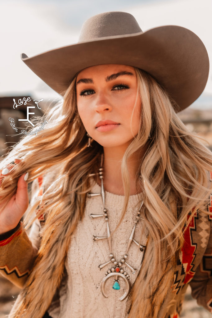 blonde cowgirl close up