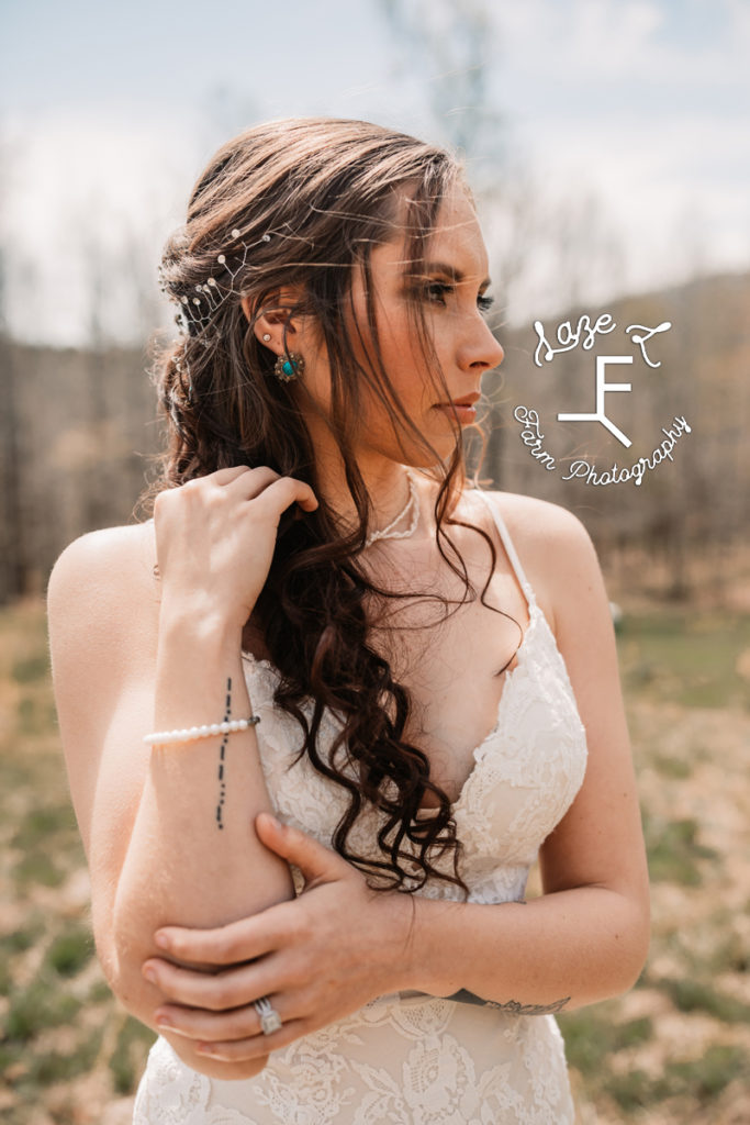 close up of hair and jewelry