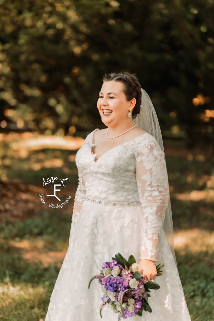 bride looking left