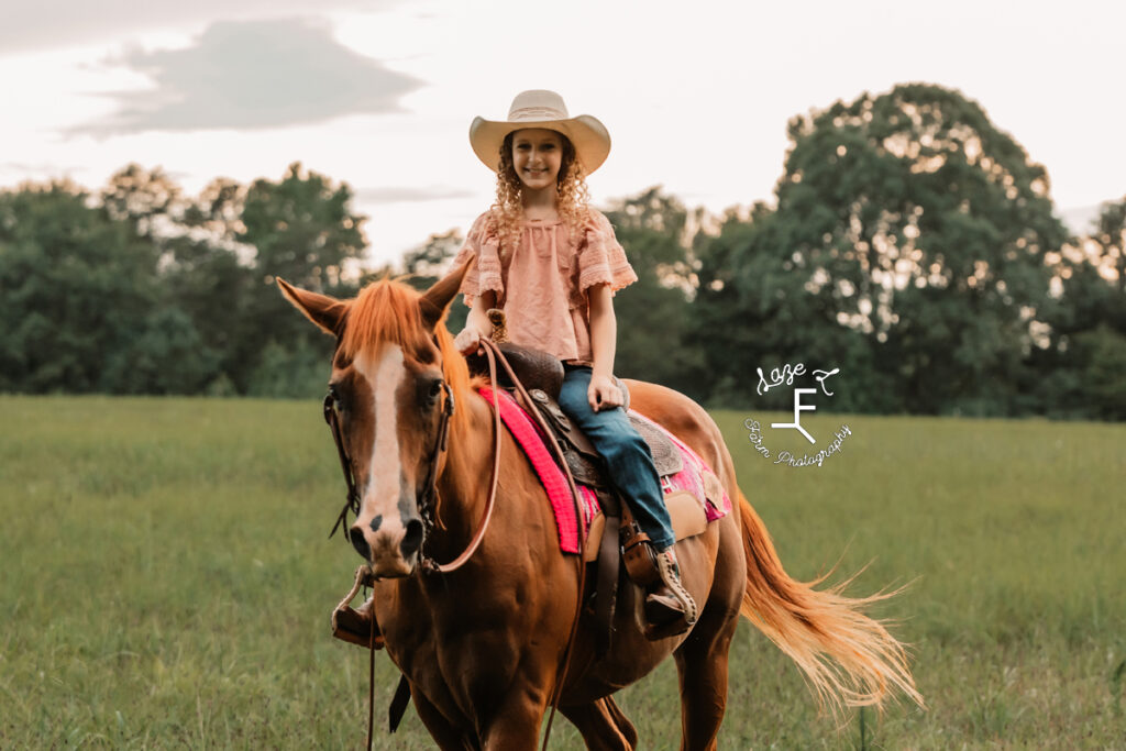 daughter on horseback