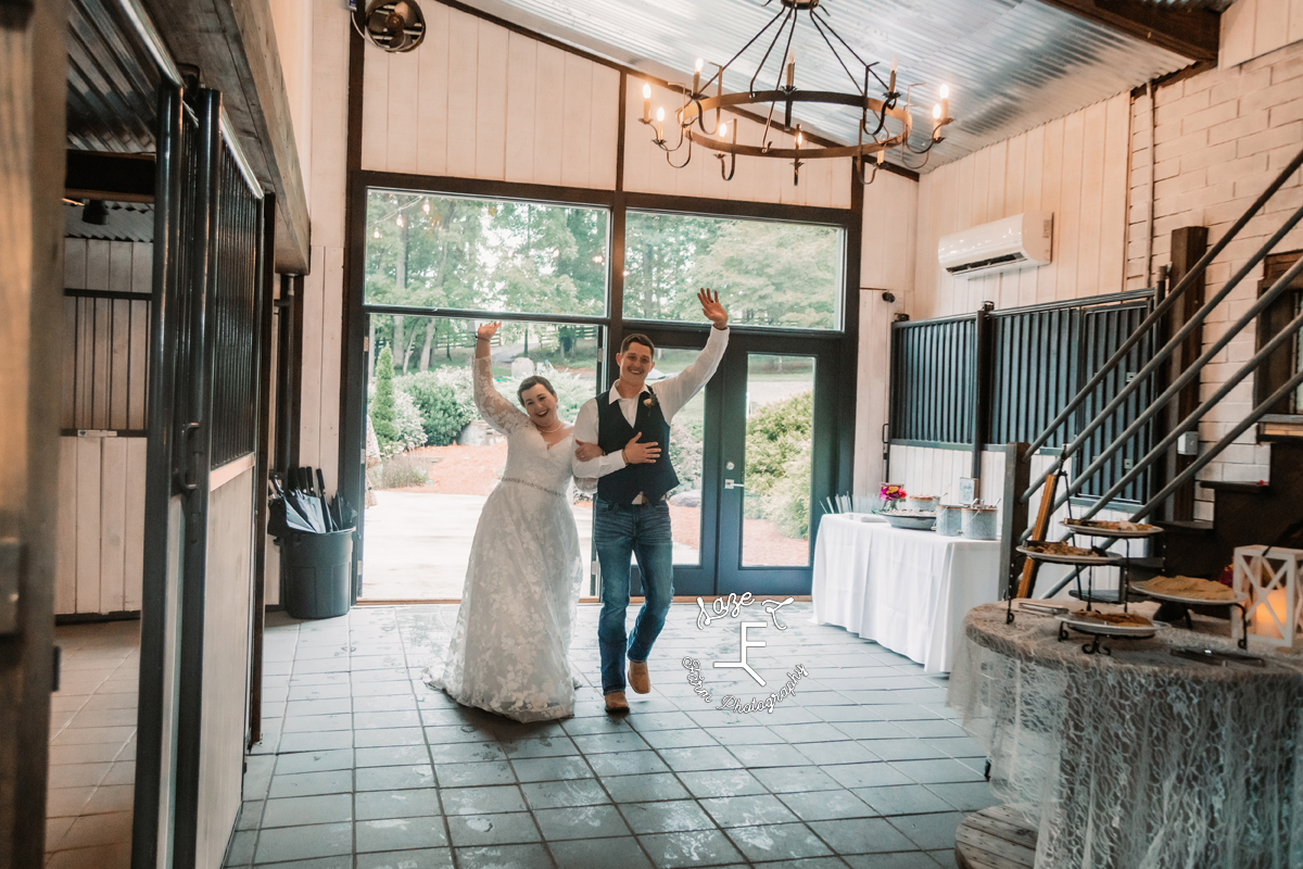 bride and groom entrance into reception
