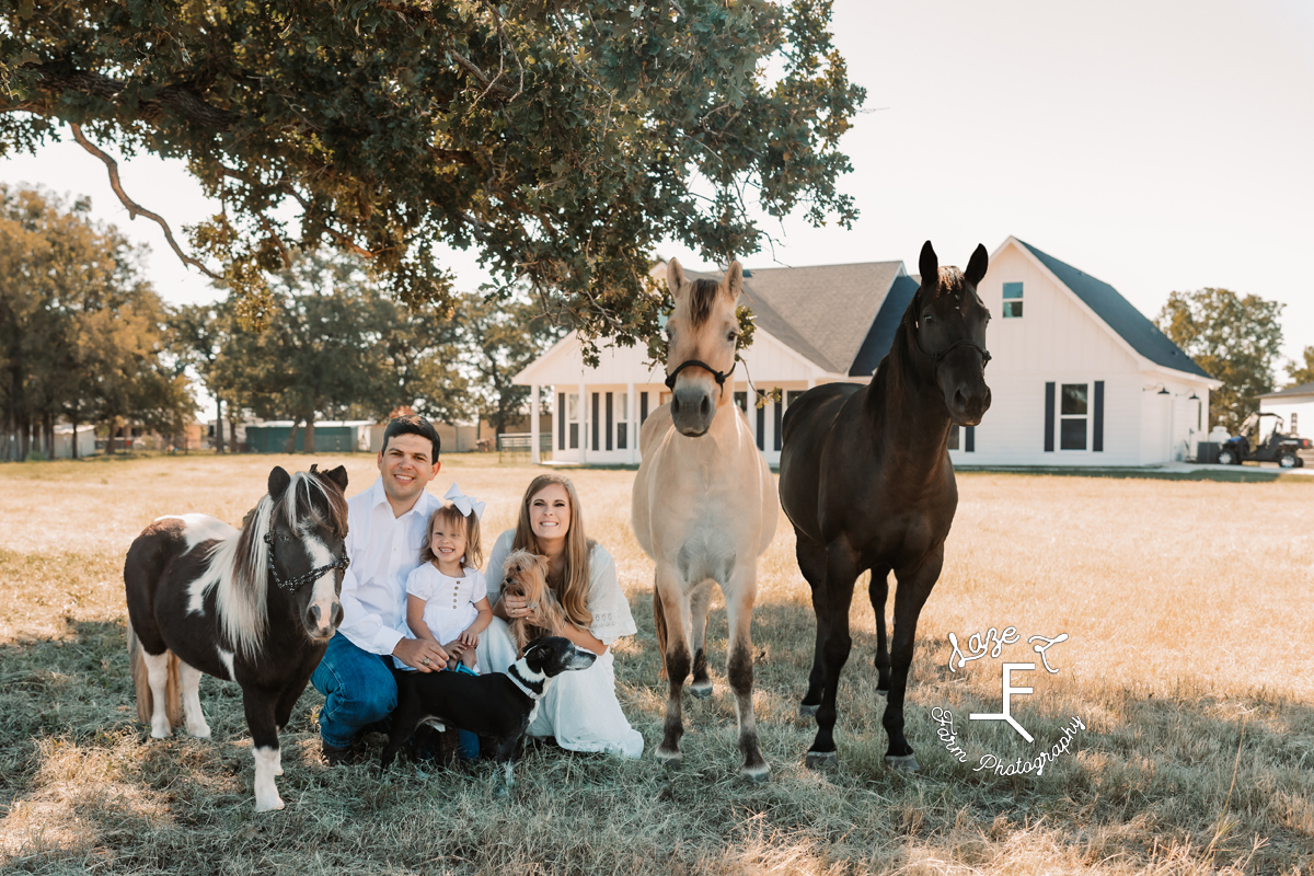Danielle and family with horses