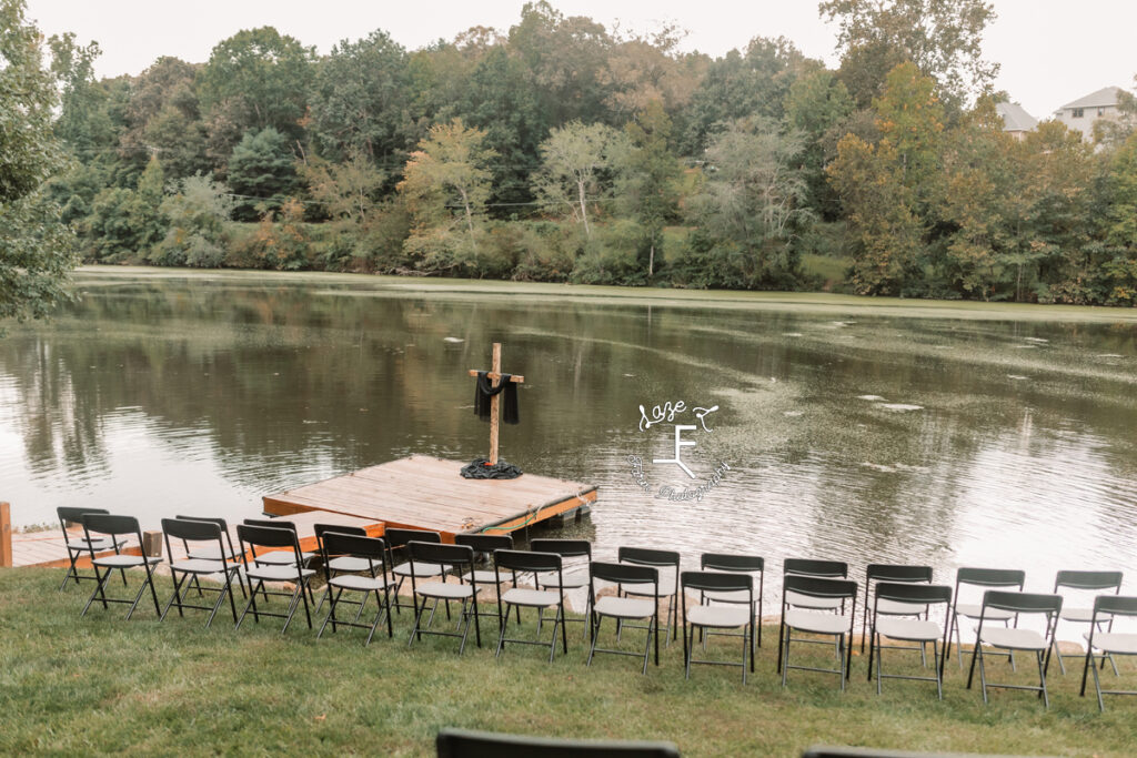 ceremony space at the lake