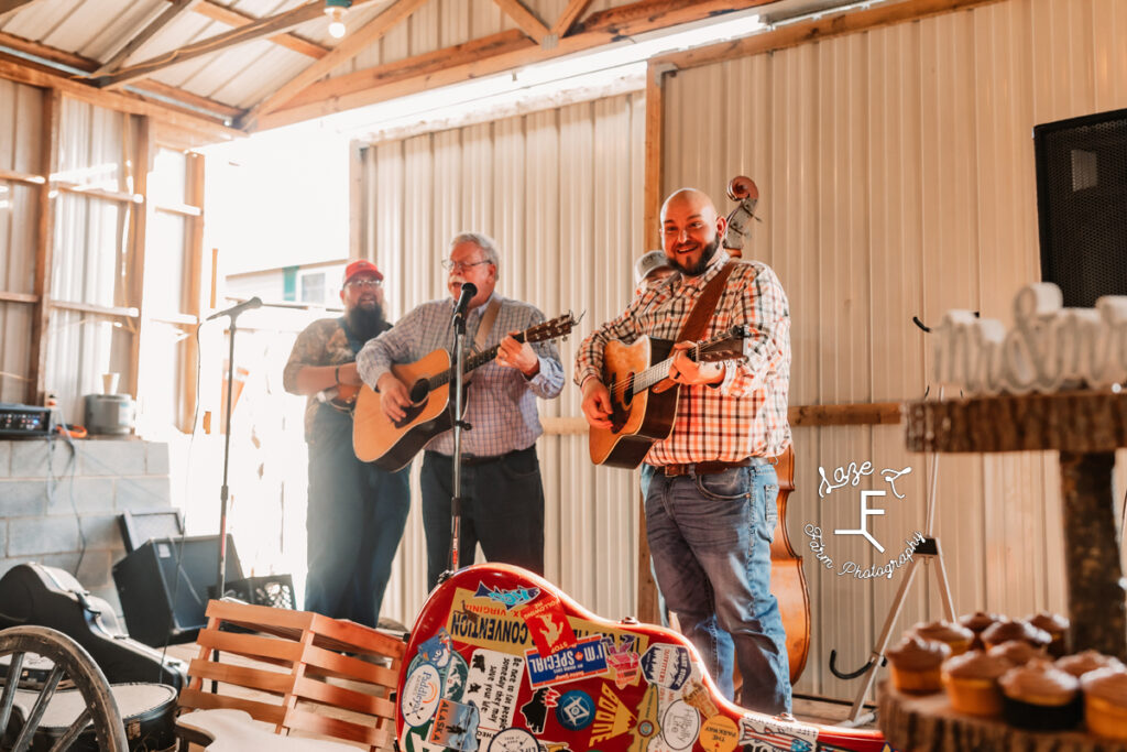 groom with bluegrass band