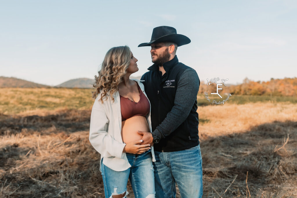cowboy and expecting wife