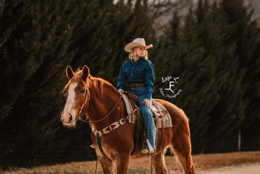 Reid riding Dolly