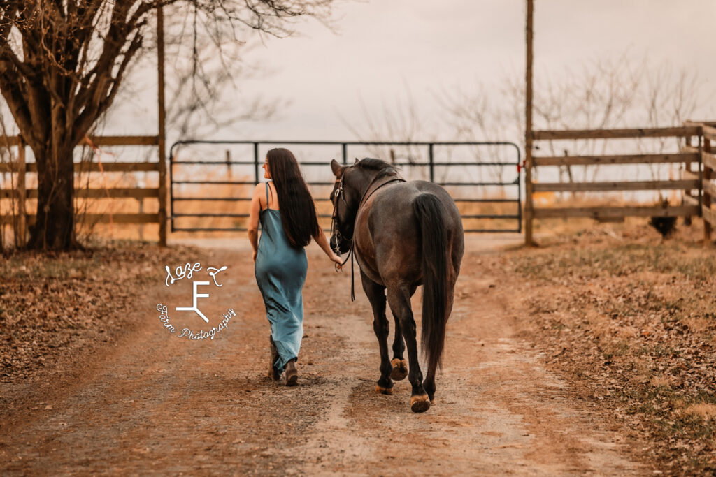 Danielle and Chexie walking away from camera