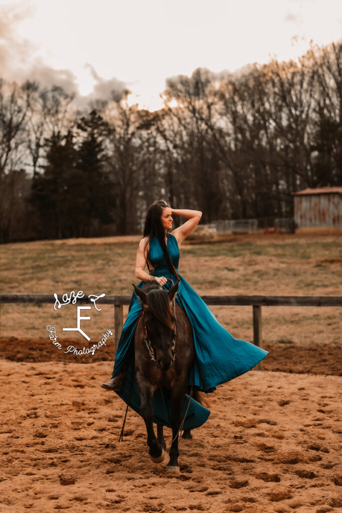 Danielle riding Chex looking left