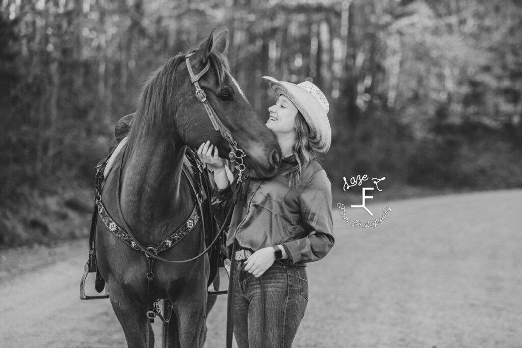 Gina and Chip in black and white