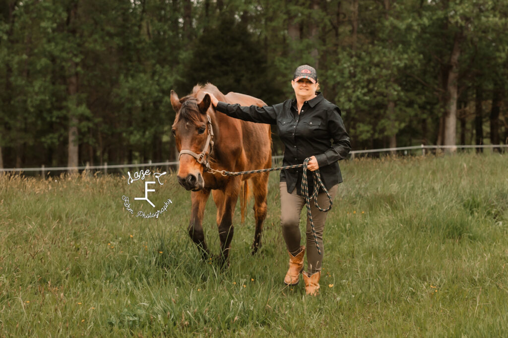 DeAnne and Buddy walking toward the camera