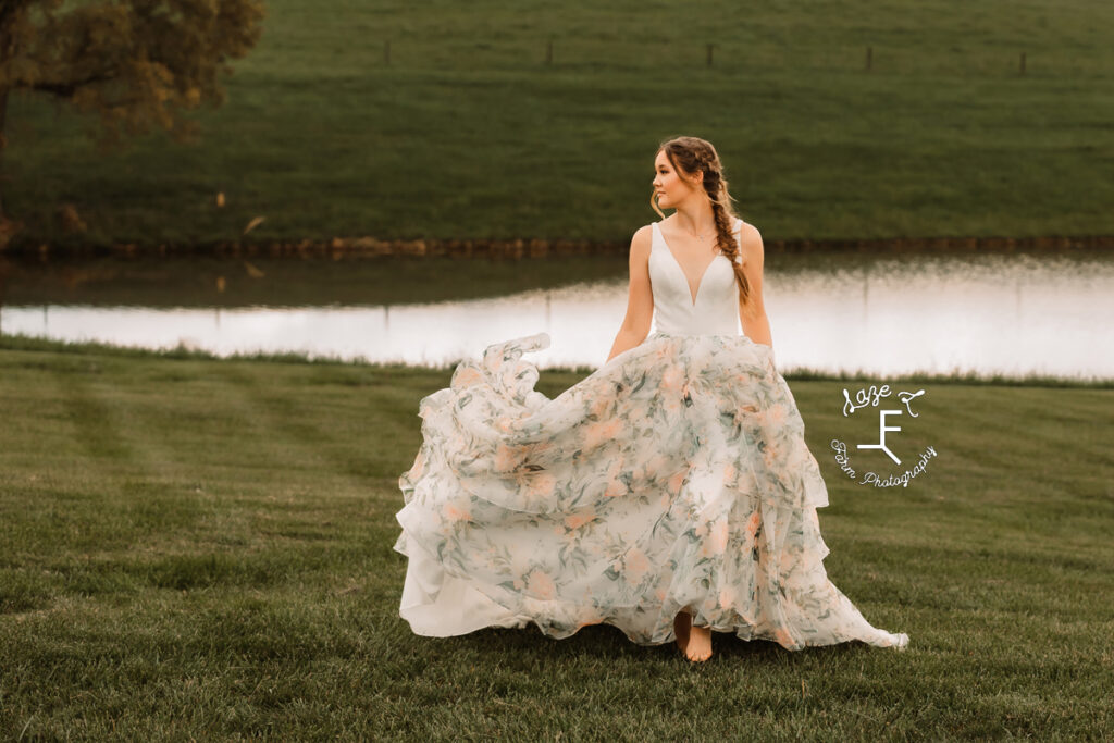 Gabbi in floral wedding dress