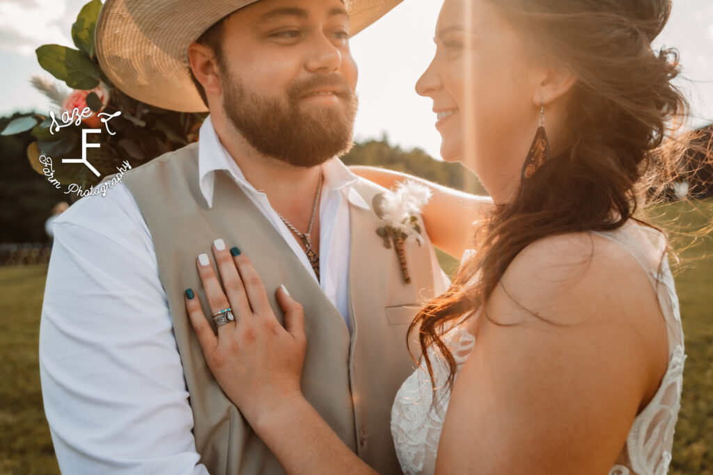 bride and groom close up