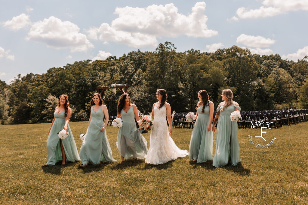 bride and bridesmaids