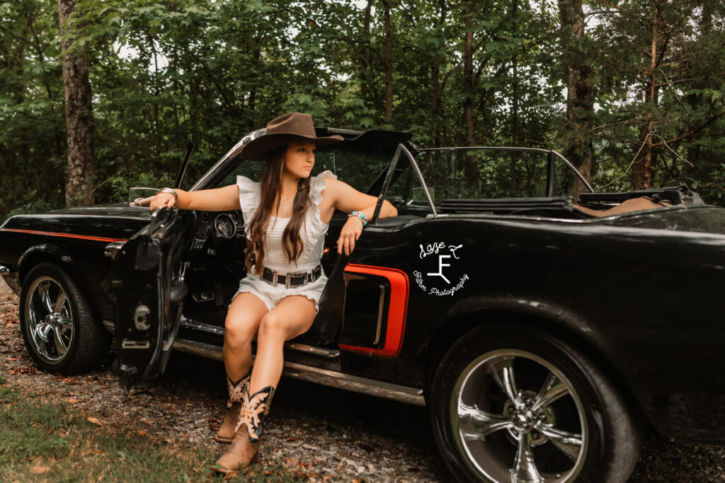 girl sitting in car