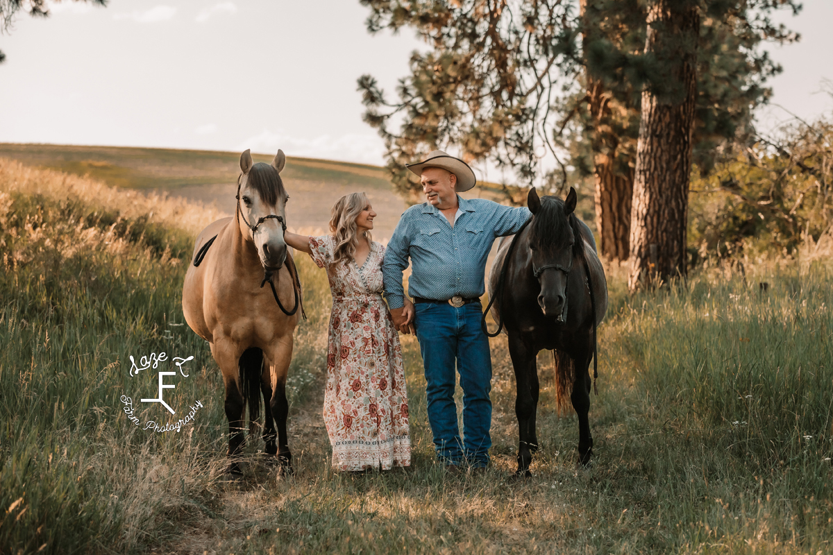 Theresa and Joe with their horses