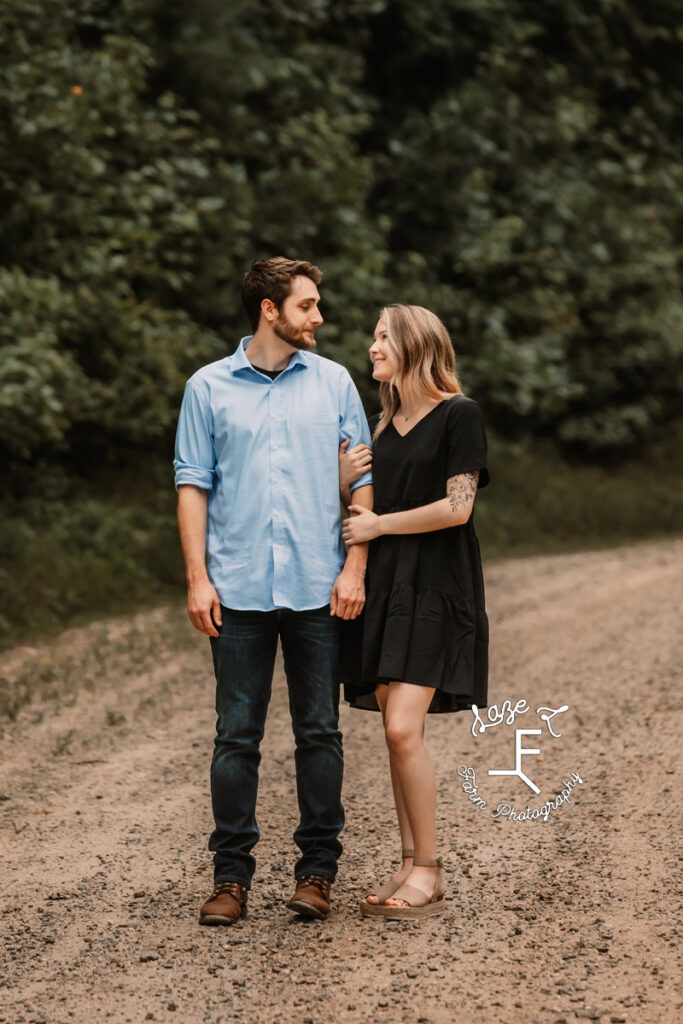 Young could walking down dirt road