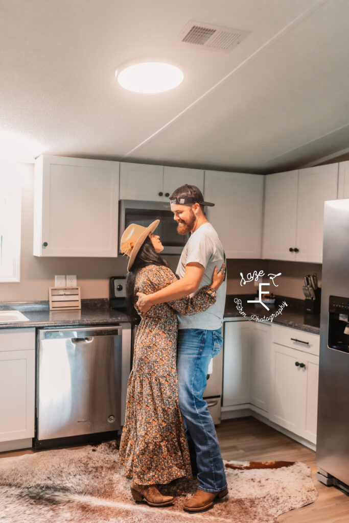 Couple dancing in the kitchen