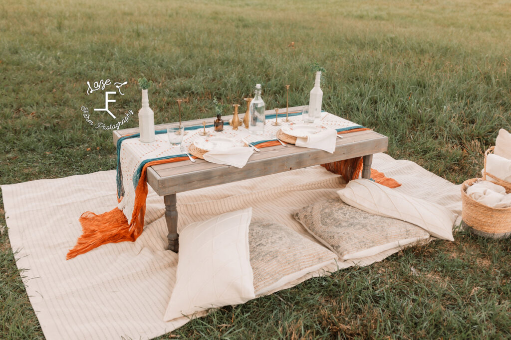 Table set up at Emerald Hill Picnic