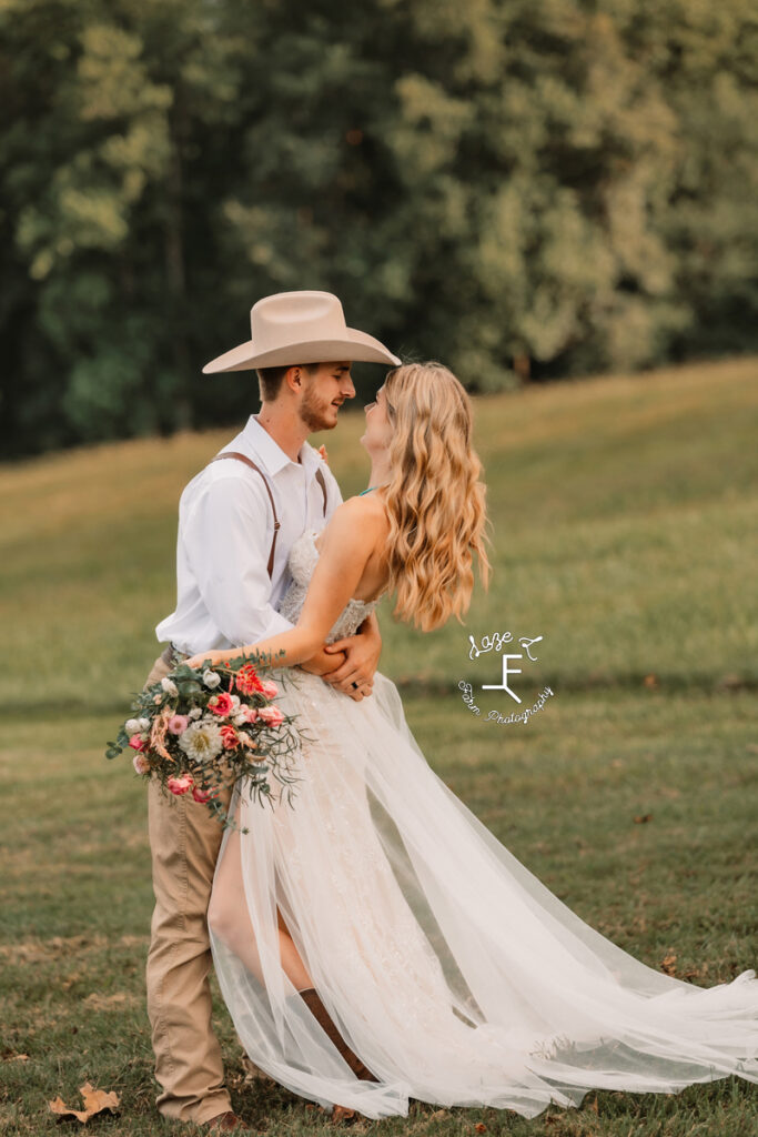 Eli and Payton in wedding attire