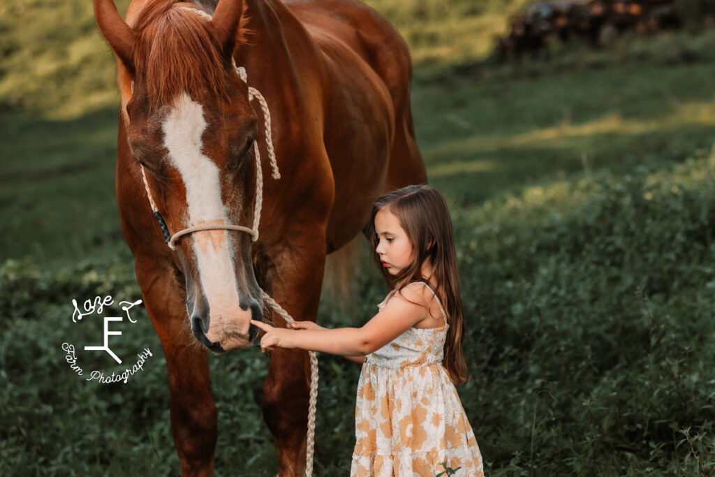 Josie petting Dolly