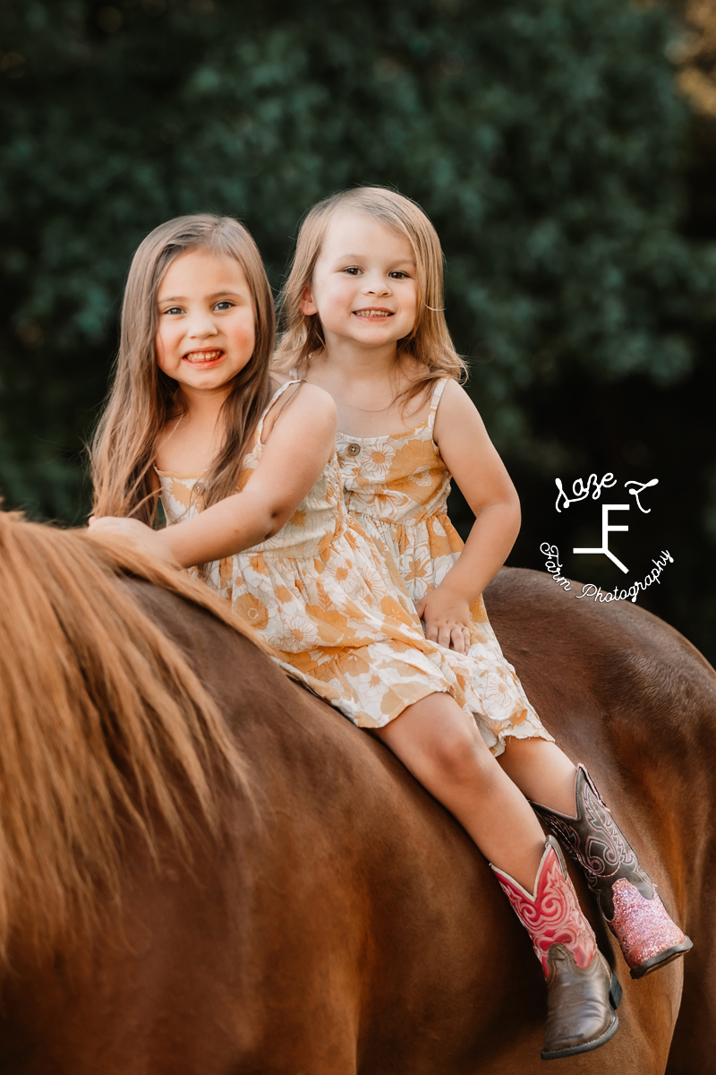 Josie and Lyza in matching dresses