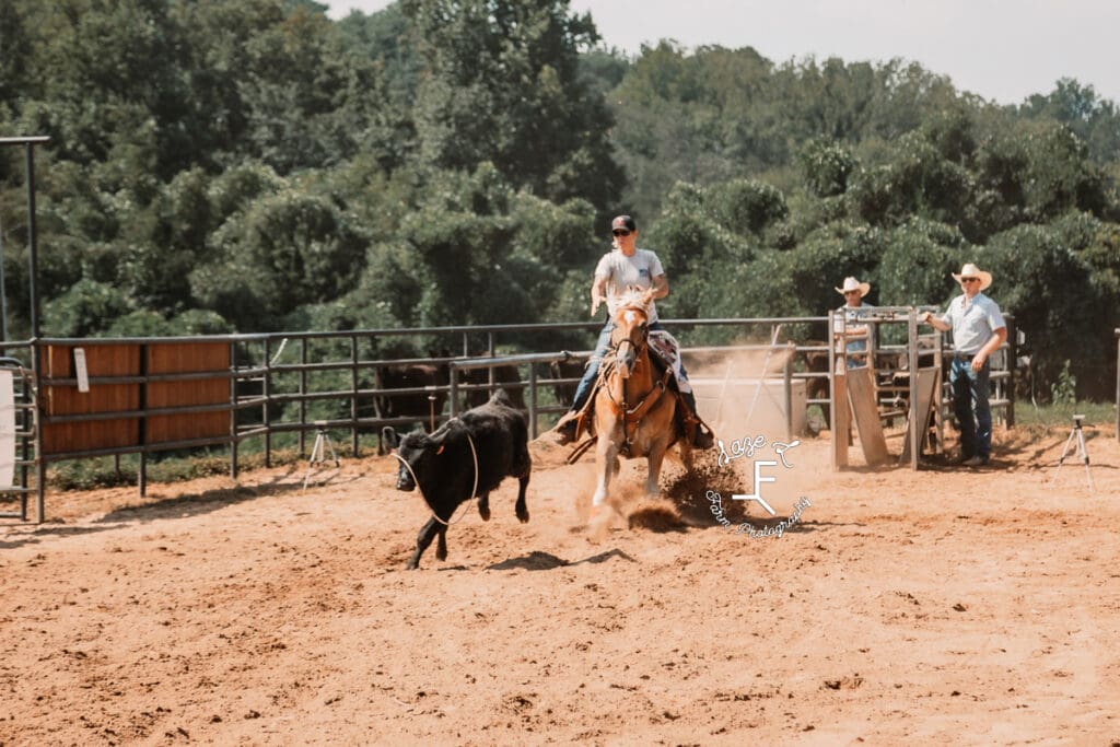 breakaway roper in grey shirt