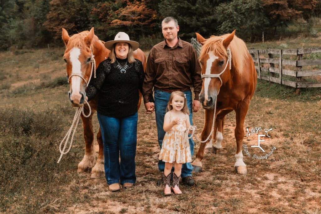 Sarah's family with Gus and Dolly