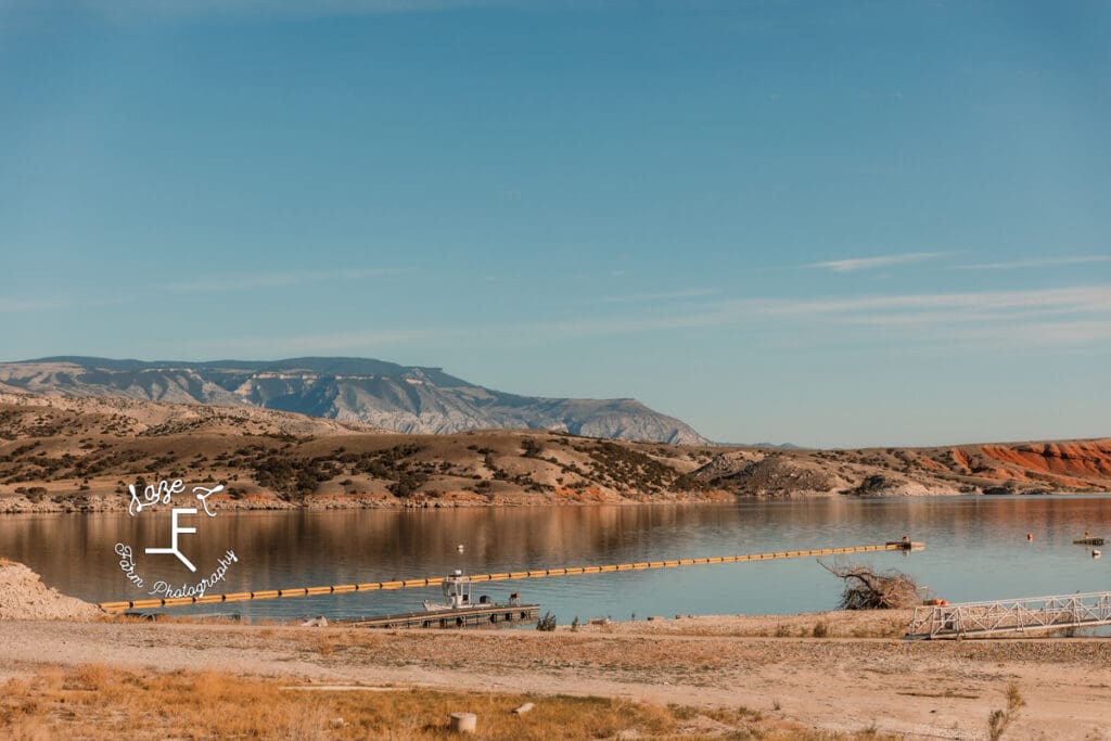 Pryor mountain lake and beach